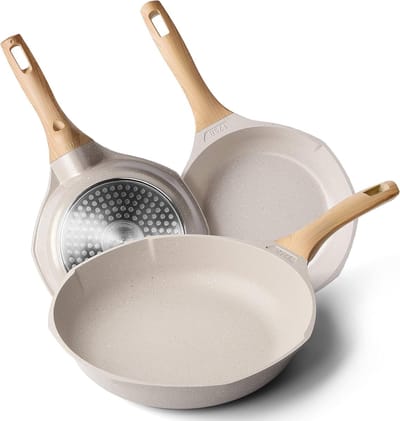 Inductie Non-Stick Koekenpannenset 20-24-28cm Granieten Kleine Omelet Pannen Set met Bakelieten Handvat Eierpannen Skillet Set Geschikt voor alle Fornuizen