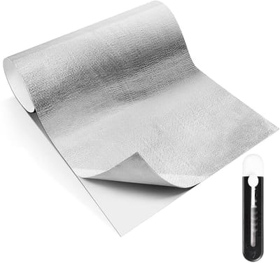 Dailygoods- Hittebeschermingsmat - Zelfklevend - 60 x 200 cm - Aluminium Glasvezel - Hittebestendig - Duurzaam - Reflecterend Oppervlak - Isolatiemateriaal