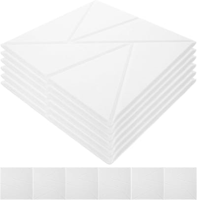 Geluidsisolerende Panelen - Akoestische Muurstickers - Geluidsreductie Thuis - Hoge Dichtheid Materiaal - 30x30x1cm - Wit