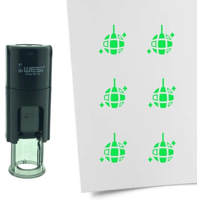 CombiCraft Stempel Discobol 10mm rond - groene inkt