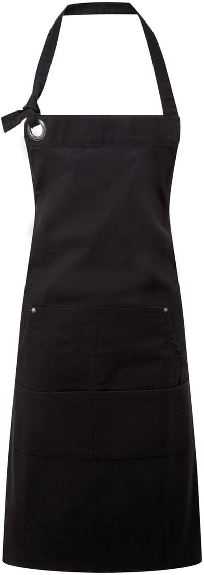 Schort/Tuniek/Werkblouse Unisex One Size Premier Black 100% Katoen