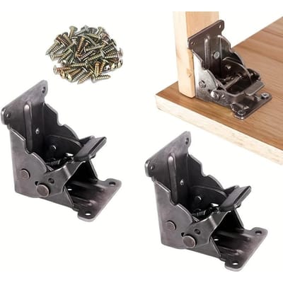Lot de 2 ou 4 supports pliables robustes, charnière autobloquante pliable à 0/90/180 degrés, support de charnière pliable, pièce de support d'extension de verrouillage 2pcs