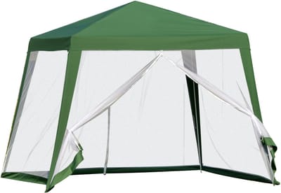 paviljoen - Partytent 3x3 - partytent opvouwbaar - paviljoen weerbestendig - partytent easy up - Tuinpaviljoen - Feesttent-Paviljoen - Muggennet - Buitenfeesten - 300x300cm-Groen - voor Tuin & Camping