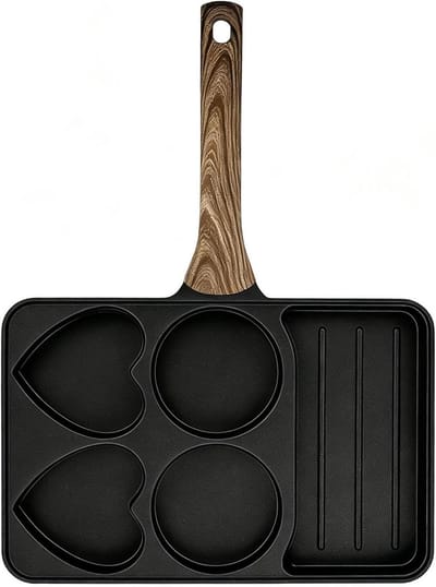 Eierpan - Koekenpan - Ontbijt Bereiden - Antiaanbaklaag - 355 cm - Zwart