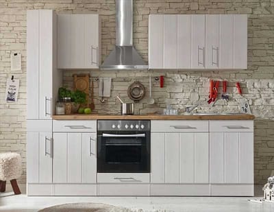 Goedkope keuken 250 cm - complete keuken met apparatuur Anton - Wit/Wit - soft close - keramische kookplaat - vaatwasser - afzuigkap - spoelbak