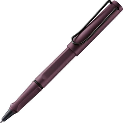 LAMY Safari Scarlet Rollerbalpen | Ergonomische grip | Schrijfdikte M | Behuizing van robuust ASA-kunststof | Inclusief rollerpenvulling M 63 blauw