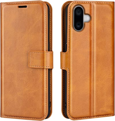 Coverup Hoesje - Geschikt voor iPhone 16 Plus Hoesje - Coverup Deluxe Book Case - Bruin