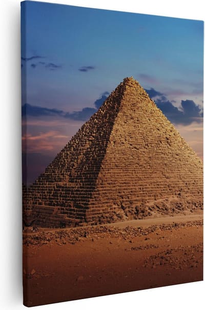 Artaza Canvas Schilderij Zonsondergang Woestijn - 40x50 cm - Wanddecoratie Afrika - Muurdecoratie Zon - Kamer Accessoires