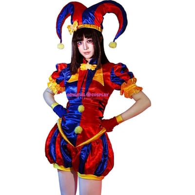 De Verbazingwekkende Digitale Circus Pomni Cosplay Kostuums Clown Uniform Rolspel Halloween Carnavalsfeest Outfit XXXL blue