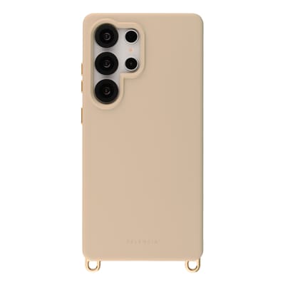 Selencia Hoesje - Geschikt voor Samsung Galaxy S25 Ultra - Rivièra Backcover met Magnetische Ring met afneembare haakjes - Milky Latte