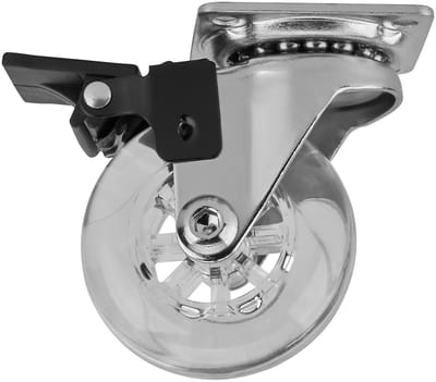 Meubelwiel SWIFT Ø 50 mm Draagvermogen tot 35 Kg per wiel Transparent met vastzetter