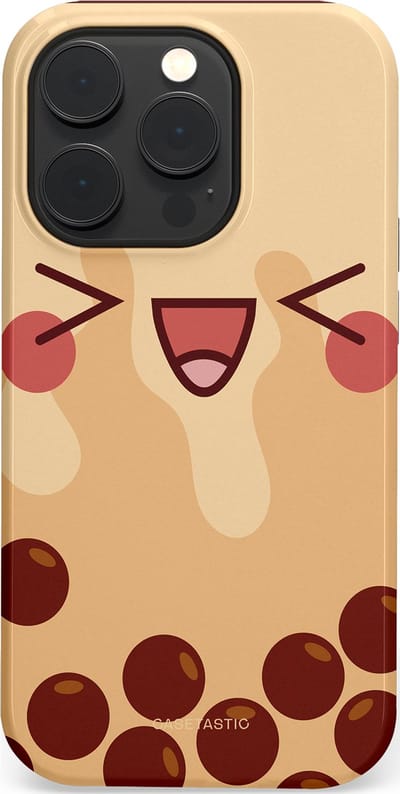 Casetastic Hoesje Geschikt voor Apple iPhone 14 Pro Magsafe - Stijlvolle Beschermende Duo-layer Case - Smeltende caramel bolletjes