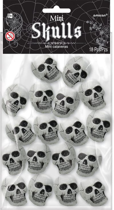 Amscan Doodshoofden Mini 5 X 2,25 Cm Wit 18 Stuks