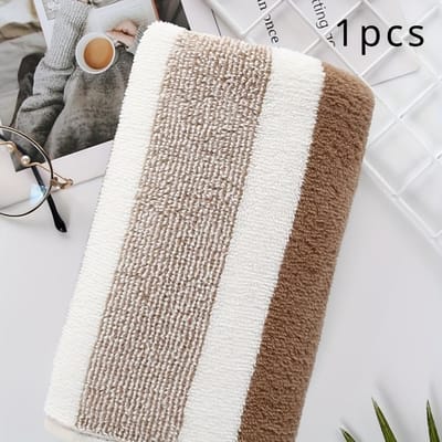 Luxe gestreepte handdoekenset - Sneldrogend, Ultrazacht, Super absorberend, Ideaal voor thuis, spa, salon, camperreizen - Bevat badhanddoek en handdoek （1pcs）