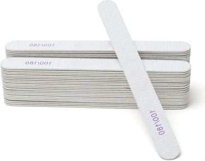 50 Stuks Professionele Vijlenset 100/180 voor Gel Nagels, Dubbelzijdige Nagelvijlen, Manicure en Nagelkunst Accessoires