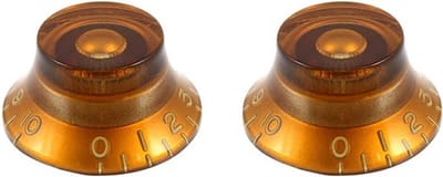 Allparts vintage amber belknoppen - 2 stuks