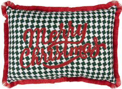Clayre & Eef Sierkussen 50x30x4 cm Rood Polyester Kerst