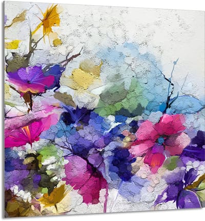 TMK ArtDeko Kwiaty Serie - Glazen Keukenpaneel - 60x65 cm - Snijplank - Spatscherm