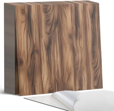 Coloray Plaktegels - Natuurlijk houtpatroon Zelfklevende Tegels - 20 cm x 20 cm - Bruin Plaktegels - 20 stuks - Vierkant PVC Tegels - Plaktegels Badkamer - Plaktegels Vloer - Vinyl Tegels - Wandtegel Zelfklevend