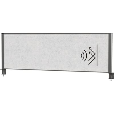 MAUL scheidingswand MAULconnecto, akoestisch vlies 4000 g/m², aluminium profiel, B 1600 x H 500 mm, akoestisch lichtgrijs, antraciet