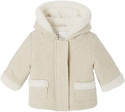 Vertbaudet Babymantel van iriserende wollen stof met voering van imitatiebont