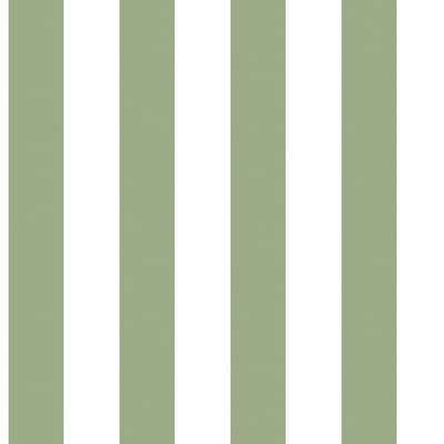 Behang - Kinderkamer – Strepen - Wit - Groen- Babykamer - Kinderbehang – Lijnen - 0,53 x 10,05 M