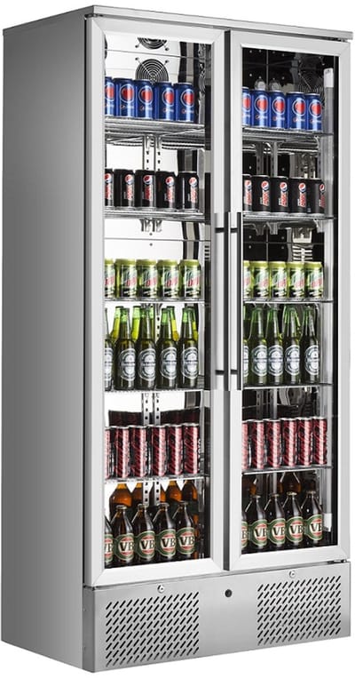 CombiSteel Drankenkoeling - 458L - RVS - Geforceerd - Draaideuren - 900x515x1820mm - Horeca Koelkast