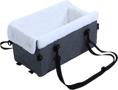 Honden Autostoel - Huisdierbed Auto - Veilig Reizen - Zachte Ondersteuning - 45x26x23cm - Grijs