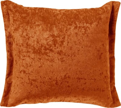 Dutch Decor LEWIS - Kussenhoes 45x45 cm - fluweel - met sierrand - Potters Clay - oranje - met rits - zonder binnenkussen