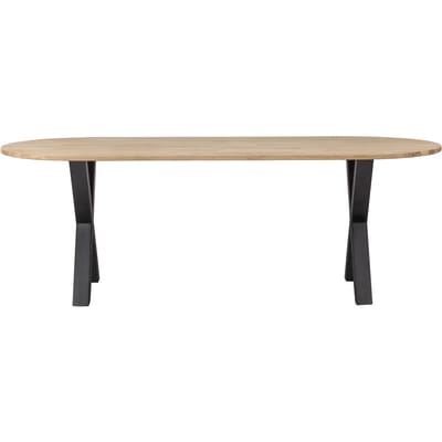 WOOOD Tablo Tafel Ovaal met Alkmaar Poot - Eiken/Metaal - 75x220x90