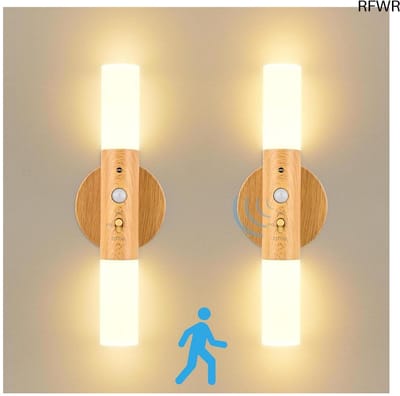 RFWR® Draadloze LED Wandlamp met Bewegingssensor voor Binnen - 2 Stuks, Oplaadbaar, 360 Graden Draaibaar Design
