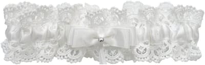 Bruids Kousenband - Accessoire Bruid - Bruiloft Versiering - Met Kristal - One Size - Beige