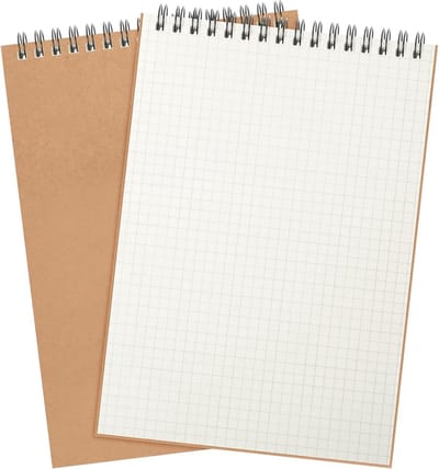 2 Pack A5 Spiraal Grafiek Papier Notitieblokken - Dubbelzijdig Raster Notitieboek voor Schrijven en Schetsen