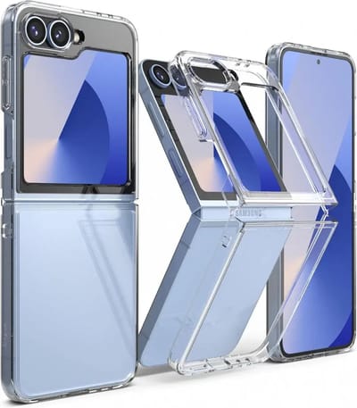 Ringke Fusion | Hoesje Geschikt voor Samsung Galaxy Z Flip 6 | Back Cover met Antikrascoating | Militaire Standaard | Transparant