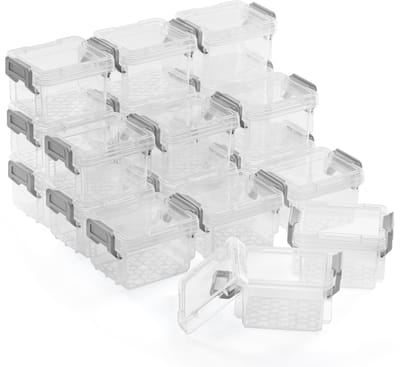 Allecto - Kleine Opslagcontainers - Mini Hobby Organizer - 20 Stuks - Stapelbaar - Kunst Benodigdheden - Plastic Doosjes - Geschikt voor Hobby's en...