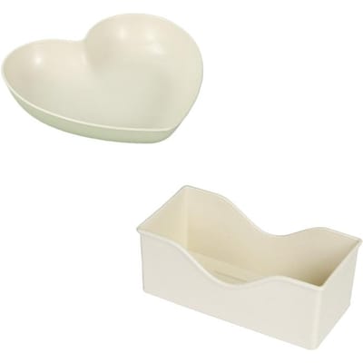 10 stuks/set Hartvormige Huis Spuugbotbord Dinerbord Creatief Snack Fruitbord white