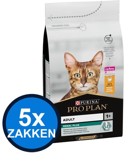 5x Pro Plan - Adult Renal Plus Kip - Kattenvoer Droogvoer - 1.5 kg