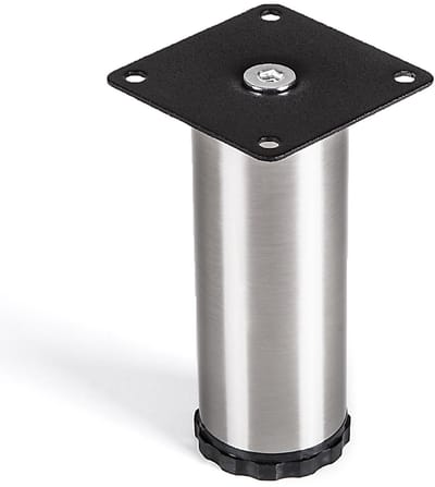 SOTECH meubelpoot Lukas, RVS geborsteld, rond, diameter: 42 mm, hoogte: 120 mm, verstelbaar