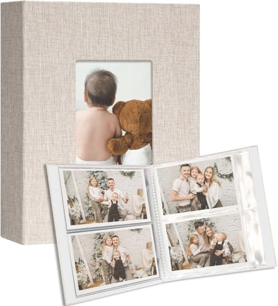 Klein Fotoalbum met Linnen Omslag voor 2 Stuks - Bewaar 600 Foto's in Stijl