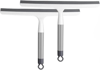 Glas Reiniger - Douche Schraper - Streeploos Reinigen - Lichtgewicht Constructie - 2 Stuks - Grijs