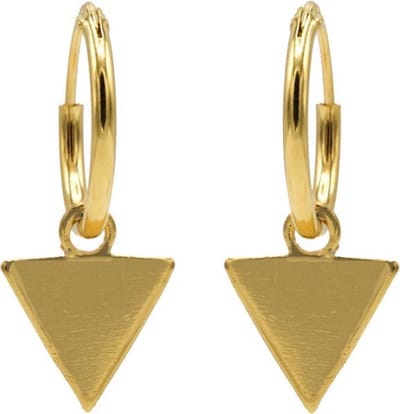 Karma Hoops Symbols Triangle Silver Goldplated Oorbellen  - Goud