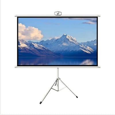 Projectiescherm met statief - Vloerscherm Opvouwbaar - Films Presentaties Games - Kreukvrij Glasvezel - 60 inch 4:3 - Wit