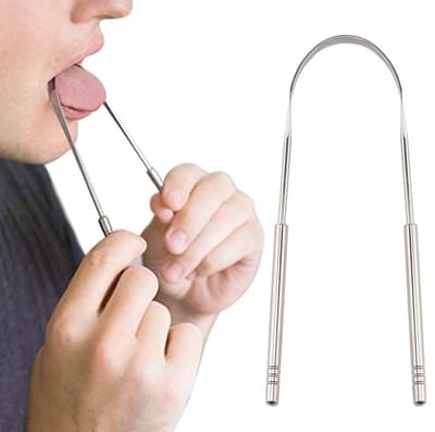 Actie4you® - Tongschraper - Tongreiniger – Mondhygiëne - Mondverzorging – Tanden poetsen – Zilver