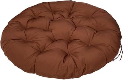 Tuinkussen Rond - Dikke Kussens - Buiten Ontspannen - Waterproof Katoenmix - 40x40cm - Bruin