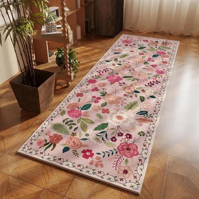 Slaapkamer Tapijtloper Vloerkleed Bedzijde Lange Vloermat Zacht Pluizig Tapijt Bloem Pastorale Stijl Huisdecoratie Vloerkleden voor Woonkamer 40x120cm