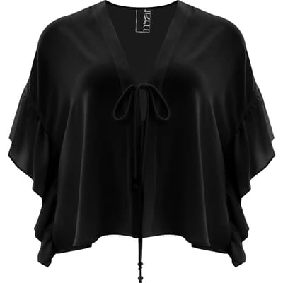 Bolero met volantmouwen in crêpe voor vrouwen Mat Fashion