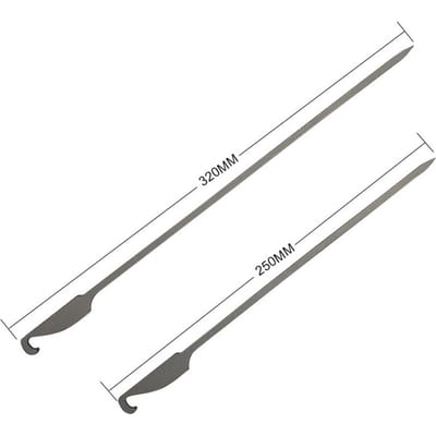 Brochettes de Barbecue plates en Ti, 10 pièces, bâtonnets de Barbecue pour pique-nique en plein air, arrière-cour, grillades, brochettes de Kabob gray