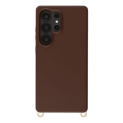 Selencia Hoesje - Geschikt voor Samsung Galaxy S25 Ultra - Rivièra Backcover met Magnetische Ring met afneembare haakjes - Choco Brown