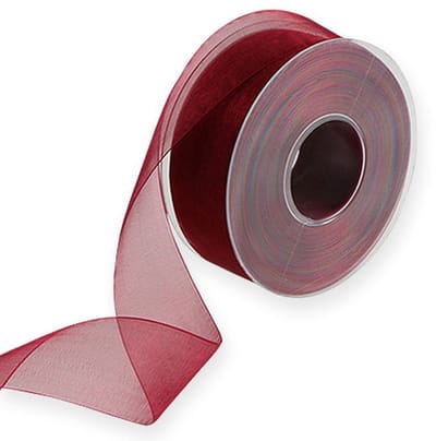 Organza lint van organza stof Bordeaux 40mm 50m