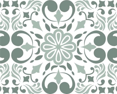 10 tegelstickers Portugees motief 20x25cm vintage groen - backsplash - peel and stick - plakfolie - tegelstickers Portugal - badkamermuur, keukenmuur, toiletmuur - zelfklevend - rechthoekig - langwerpig